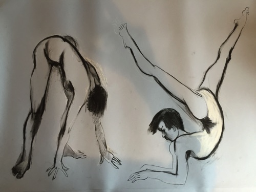 Pair of dancers - no 8 - 
Life drawing in Caran D'Ache oil pencils
(Ref 15)